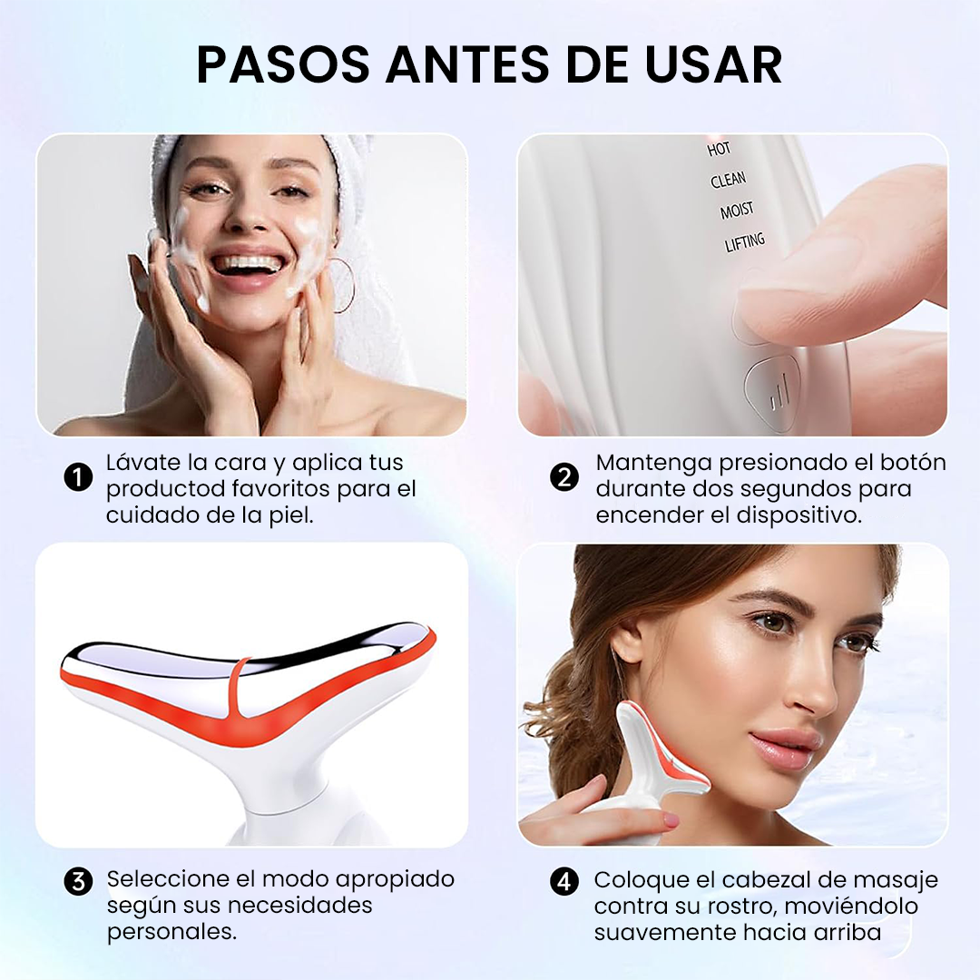 Masajeador Facial LED®️ Efecto Lifting